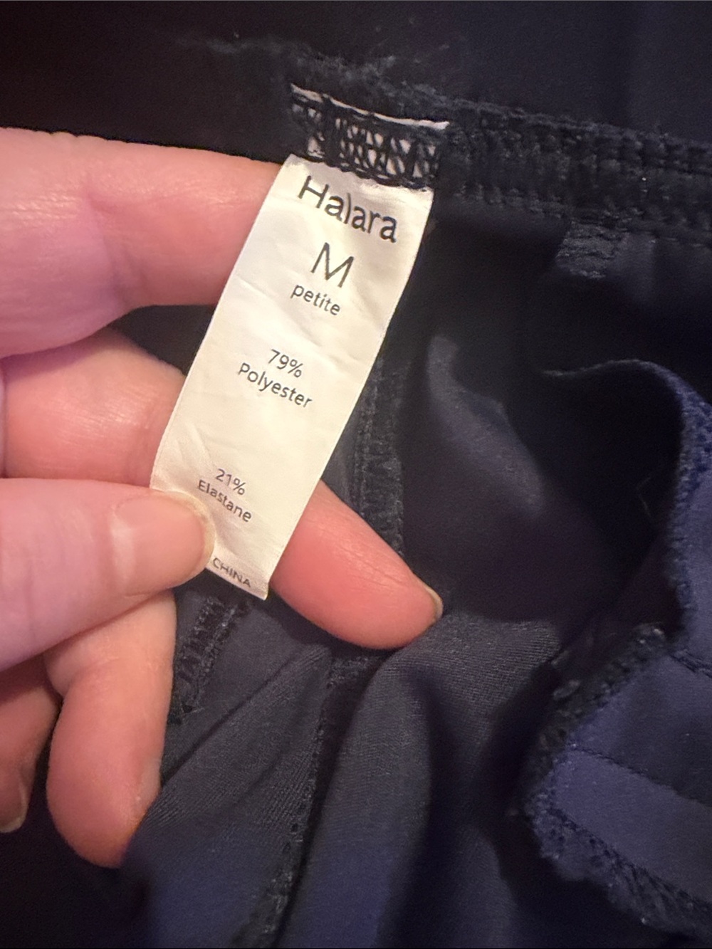 Halara Flexl DayStretch High Waisted Pocket Straight Leg Work Pants Medium Navy - Picture 10 of 10